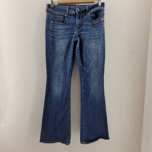 American Eagle Jeans Women 8S Dk Blue Kick Boot Classic Retro Casual Streetwear